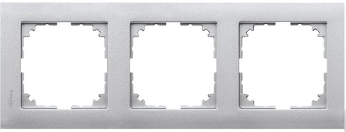 Рамка универсальная Schneider Electric Merten M-Pure 3-м. алюминий  картинка